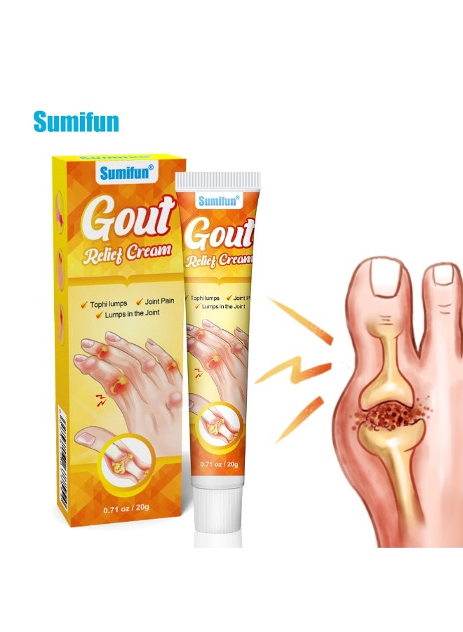 Sumifun Topical Gout Relief Cream for Joint Pain, Helps Reduce Tophi Lumps and Swelling, Compact 20g Tube, Suitable for Daily Use on Hands, Feet and Joints - Image 1